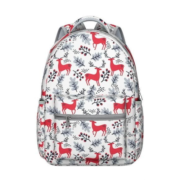 Sac à Dos Scolaire Imprimé Cerf Rustique pour Étudiant Chasse Forêt Motif Animal Vintage Art Esthétique Sac à Dos