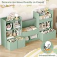 thumbnail image 7 of Hiphuta 72"Wide Kids Bookcase with Reading Nook and Under Bench Storage, Wooden Toy Storage Organizer & Book Rack for Kids Room, Green, 7 of 7