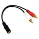 thumbnail image 2 of Y-Cable 3.5mm Stereo Female To 2 x RCA Male Cable Adapter Gold Plated Connector, 2 of 2