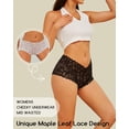 thumbnail image 4 of CuteByte 6 Pack Lace Underwear for Women Cheeky V Waist Breathable Boyshorts Panties M, 4 of 6