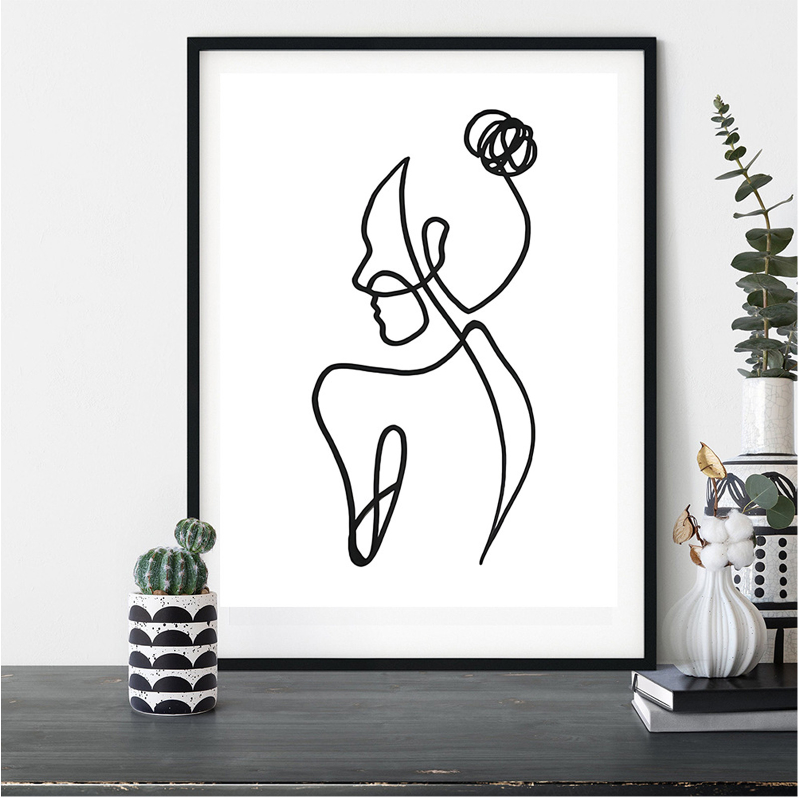 Canvas Painting Female One Line Art Drawing Picture Nordic Wall Art Figure  Woman Body Posters and Print Minimalist Room Decor-A4x3 No Frame by  BOOBEAUTY
