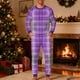 thumbnail image 1 of Pijama navideño para hombre, blusa y pantalones con estampado navideño a cuadros., 1 of 5