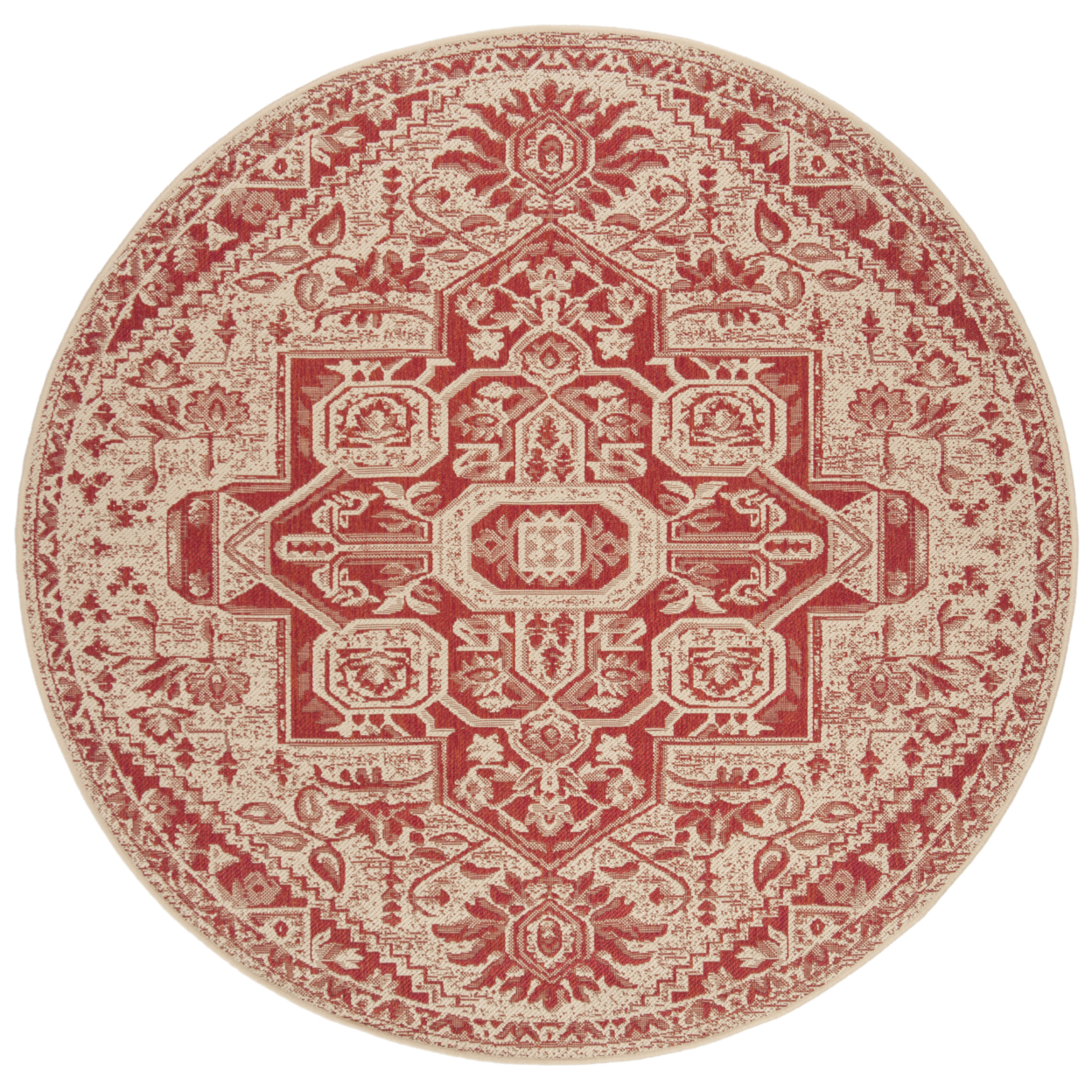 SAFAVIEH Outdoor LND138Q Linden Collection Red / Creme Rug - image 5 of 10