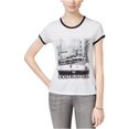 thumbnail image 1 of Mighty Fine Womens Ghostbusters Ringer Graphic T-Shirt, Blanco, X-Small, 1 of 2