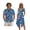 Tropical Flowers Blue, variant on Xixirimido Jamaica Style Palm Trees Hawaii Couple Matching Outfit Men's Hawaiian Shirt and Women's Summer Sleeveless Dress Soft Midi Beach Dresses Matched Couple Outfits, L