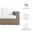 thumbnail image 4 of Modway Convene Outdoor Synthetic Rattan Sofa in Cappuccino and White, 4 of 9
