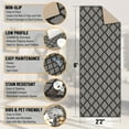 thumbnail image 2 of Ottomanson Trellis Kitchen Runner Rug 2'2" x 6' - Non Slip Low Pile Carpet, Dark Gray, 2 of 13