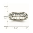 thumbnail image 6 of Stainless Steel w/Sterling Silver Braid Inlay Brushed/Polished 6mm Band, 6 of 6