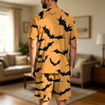 thumbnail image 7 of Pajamas for Men Halloween Funny Bats Print Mens Pajama Shorts Set Lightweight Summer Sleepwear 2 Piece, 7 of 7