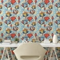 thumbnail image 2 of Ambesonne Floral Design Peel & Stick Wallpaper for Home, Modern Tulip Artwork, 13"x100", Cream Pale Azure Blue Red, 2 of 5