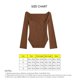thumbnail image 3 of Blusa de punto de manga larga sin tirantes con dobladillo irregular marrón para fiestas y compras, talla M, 3 of 3