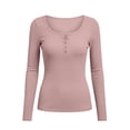 thumbnail image 5 of Ltctricy Long Sleeve Henley Shirts for Women Slim Fit T Shirts Fall Fashion Ribbed Knit Basic Tees Casual Tops, 5 of 5
