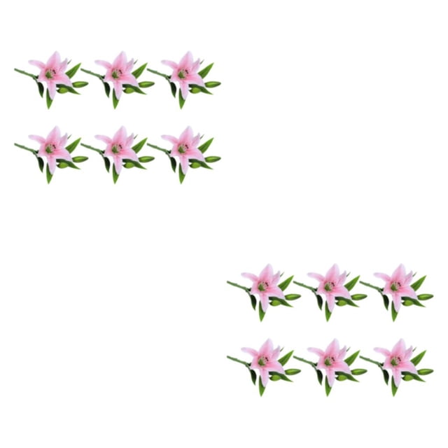 Bearachild 6 uds Lilys artificiales simulación de flores reutilizable lavable decorativo hogar sala de estar adorno de planta falsa Type3 NO3