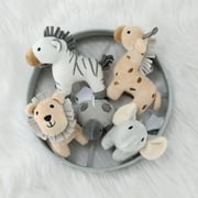 The Peanutshell Safari Musical Baby Mobile Crib with 12 Soothing Lullabies, Grey Safari Celestial