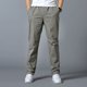 thumbnail image 4 of Pantalones holgados de algodón de talla grande para hombre, de color liso, informales y a la moda, con cintura elástica, fáciles de combinar con camisetas., 4 of 7