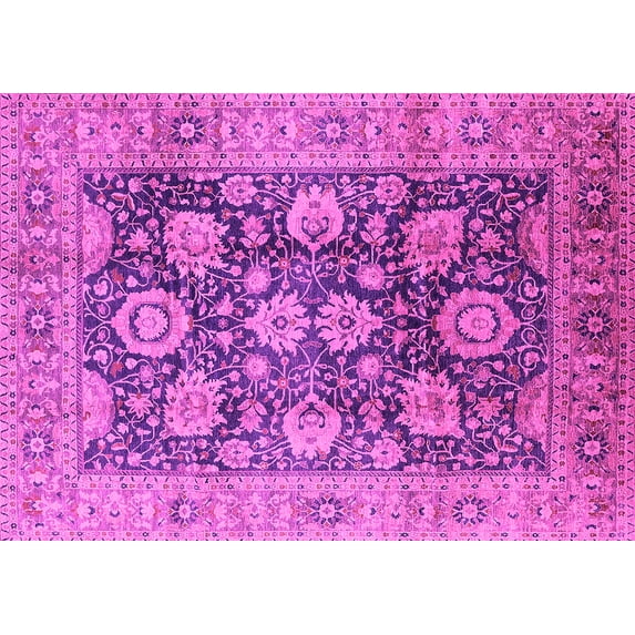 Ahgly Company Indoor Rectangle Oriental Pink Industrial Area Rugs, 6' x 9'