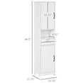 thumbnail image 3 of saney Slim Bathroom Storage Cabinet, Tall Bathroom Cabinet, Linen Tower with Open Shelf, Drawer, Recessed Doors, and Adjustable Shelves, White, 3 of 9