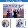 thumbnail image 4 of 34PCS Frozen Cartoon Movie Theme Party Decorations,Includes 5*3ft Birthday Backdrop Decorations,10 Napkins, 10 Plates, 13 Cupcake Toppers, for Birthday Party Decorations, 4 of 5