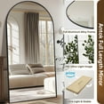 thumbnail image 4 of Antok Arched Full Length Floor Mirror 81"x41" Full Body Mirror with Stand, for Bedroom, Living Room, Cloakroom, Black, 4 of 7