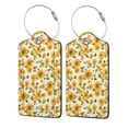 thumbnail image 5 of Rocae Classical Cute Sunflower for Leather Luggage Baggage Tags ID Label Privacy Cover ID Label with Stainless Steel Loop and Address Card, 5 of 5
