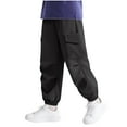 thumbnail image 2 of Pantalones largos para niños, de color liso, para exteriores, versátiles, sanitarios, pantalones acampanados, pantalones casuales, pantalones de poliéster a la moda para niños., 2 of 6