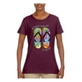 thumbnail image 2 of If I Can't Wear My Flip Flops I'm Not Going Colorful Sandals Streetwear Womens Graphic T-Shirt, Maroon, X-Large, 2 of 3