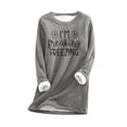 thumbnail image 2 of Aboser Chandail en Molleton Sherpa "I'm Freaking Freezing" pour Femmes, Doublé en Polaire, Mode 2024, Pull Chaud d'Hiver, Col Rond Décontracté, Manches Longues Épaisses, 2 of 3