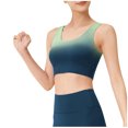 thumbnail image 2 of Women's Sports Bra Gradual Hanging Shockproof Gathering Breathable Sports Bra Sports Bra Green 2XL, 2 of 4
