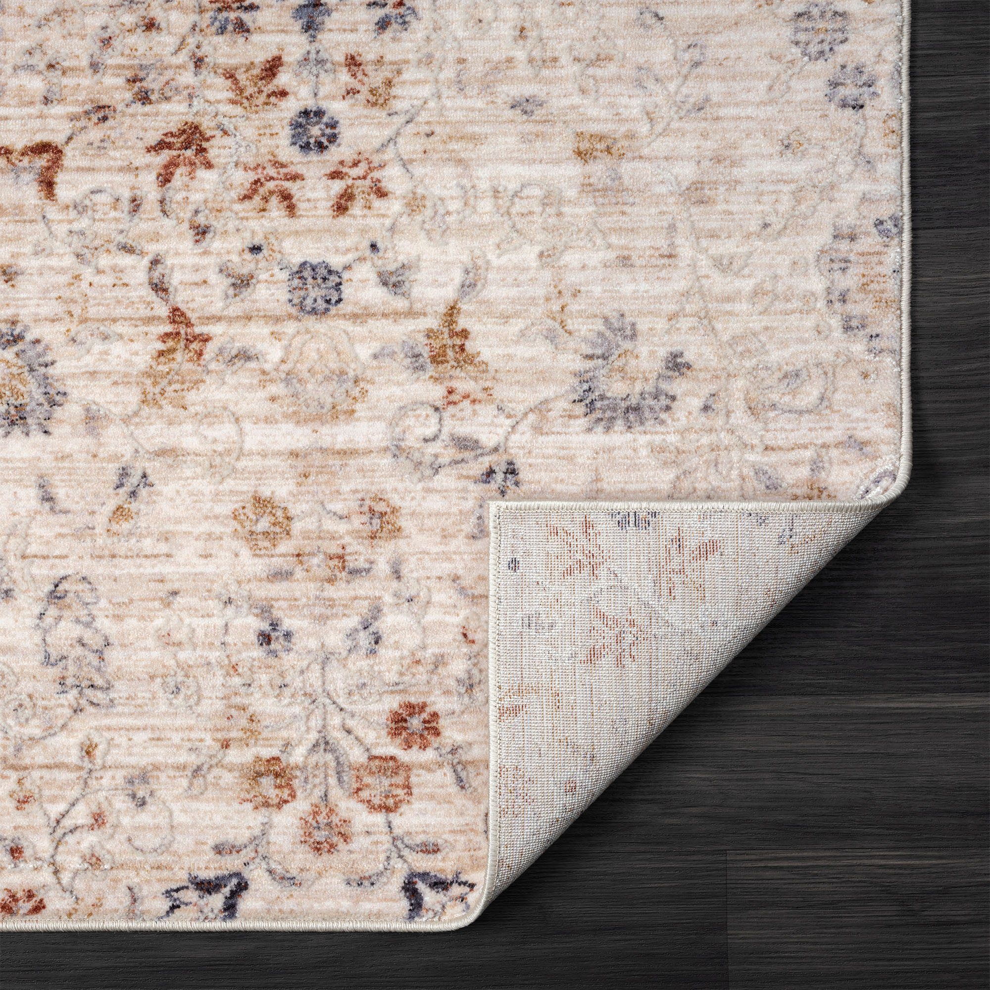 LR Home Mia 4' X 6' Beige/Red Floral Premium Ultra-Soft Indoor Area Rug