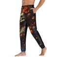 thumbnail image 3 of Pofeuu Vintage Floral Skull Print Sweatpants for Men, Men's Lounge Pants, Men's Athletic Pants, Men's Sweat Pants with Pockets-, 3 of 5