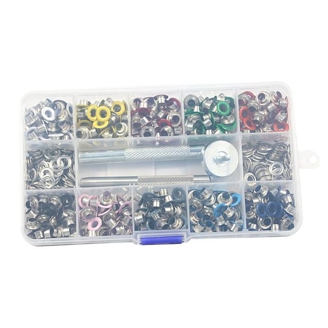 EeaseCA 400PCS Multi Color Grommets Kit Handbag Grommets Eyelets with Pad Metal Tools Install Multipurpose Punching Tool Kit for Shoes Clothes