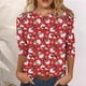 thumbnail image 1 of Ichuanyi liquidación de la moda femenina de la moda holgada 3/4 mangas blusa redonda de cuello redondo ICHUANYI WER202308212181, 1 of 4