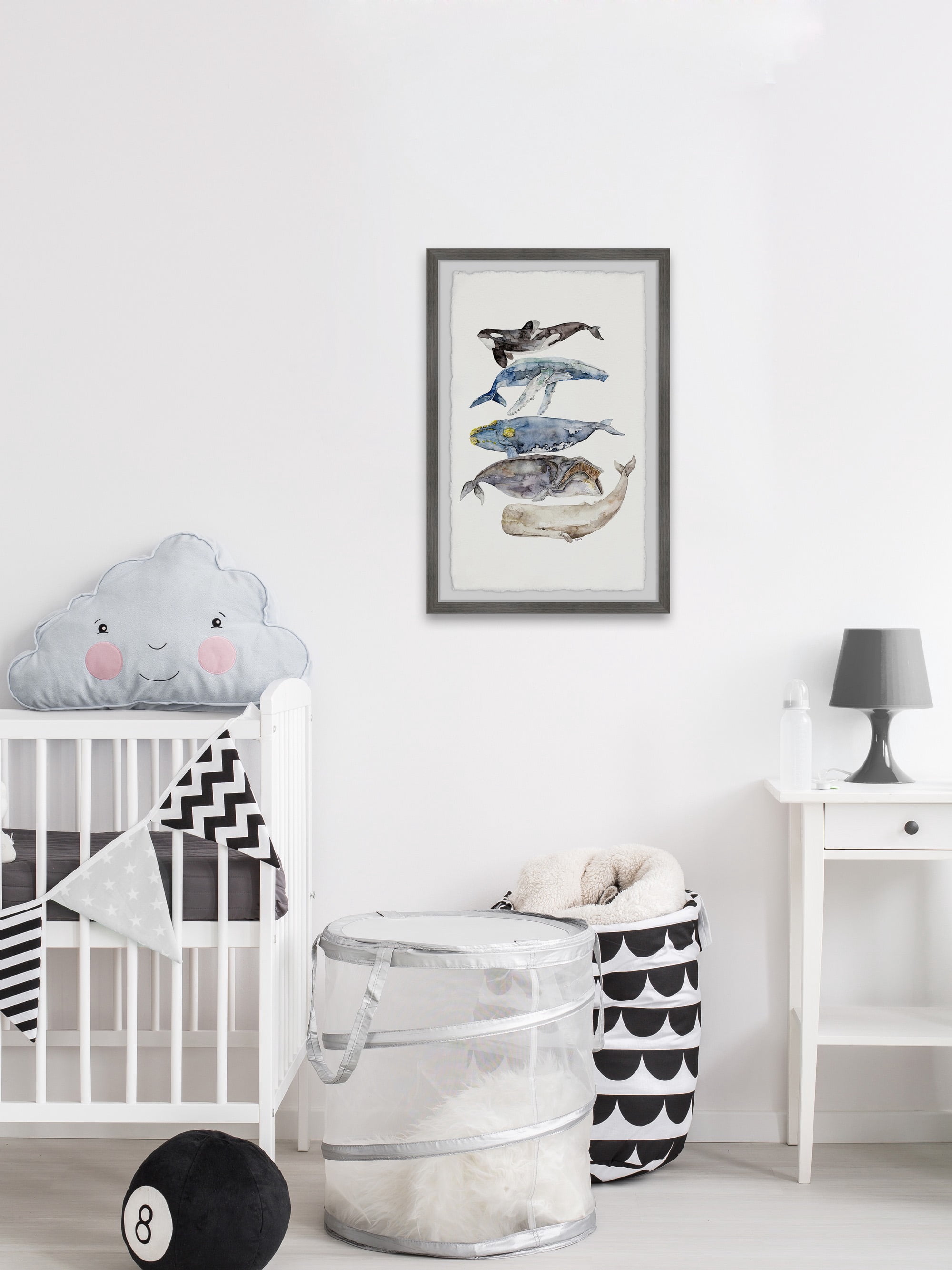 Marmont Hill Whale Species By Rachel Byler Framed Wall Art, 16" x 1.5"
