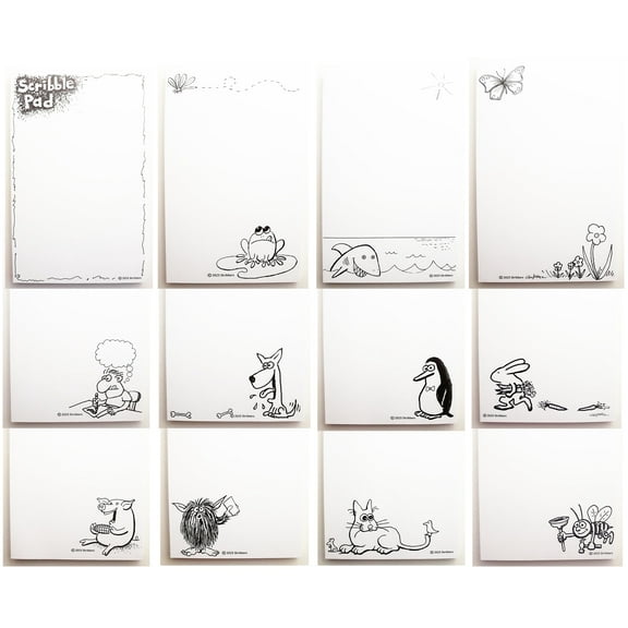 ScribblePad 12 Pack Bundle, Assorted Recycled Notepads