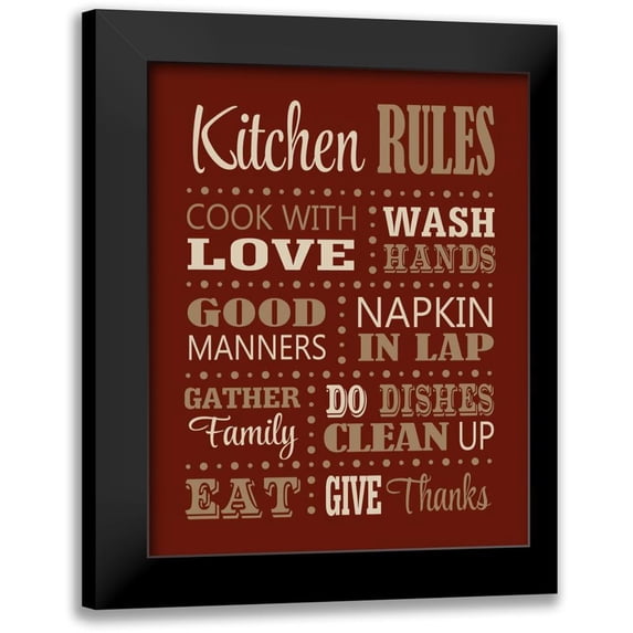 Robinson, Tamara 15x18 Black Modern Framed Museum Art Print Titled - Kitchen Rules