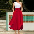 thumbnail image 3 of pxiakgy skirts for women women's fashion spring summer casual solid color long skirts red + m, 3 of 9