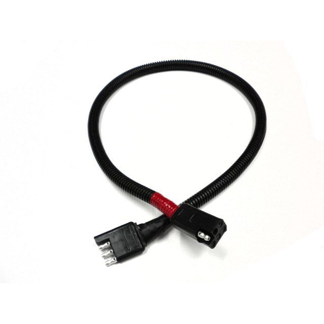 RV Pigtails Trailer Wiring Connector Adapter 30030 4 Flat To Square 6 Pin; 30 Inch Wire; Red; For Use On Coachmen/Viking Trailers