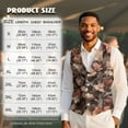thumbnail image 7 of Yuyamidu Camo Hunting Men's Suit Vest Brown Wood Casual Waistcoat Vest for Men Size 2XL Leisure Dress Business Vests for Wedding Party Tuxedo V-neck Waistcoat with Pockets, 7 of 7