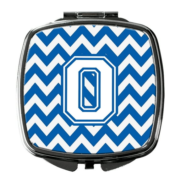 Letter O Chevron Blue and White Compact Mirror CJ1045-OSCM