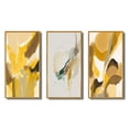 thumbnail image 2 of Designart "Retro Charm in Mustard Yellow Revival I" Abstract Liquid Ink Framed Wall Art Set Of 3 - Yellow Modern Frame Canvas Set For Living Room Decor, 2 of 6