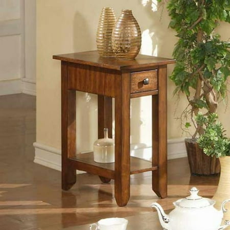 Zahara 1 Drawer Small End Table - Mission Oak - Walmart.com