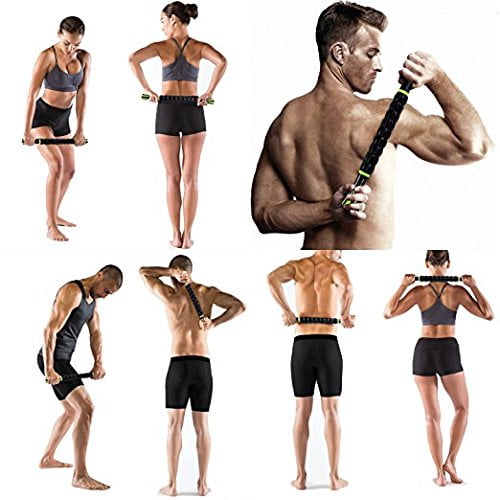 Massage Roller Stick for Athletes Help Reducing Muscle Soreness Cramping Tightness Leg Arms Back Calves Muscle Massager BlackBlue Muscle Roller 