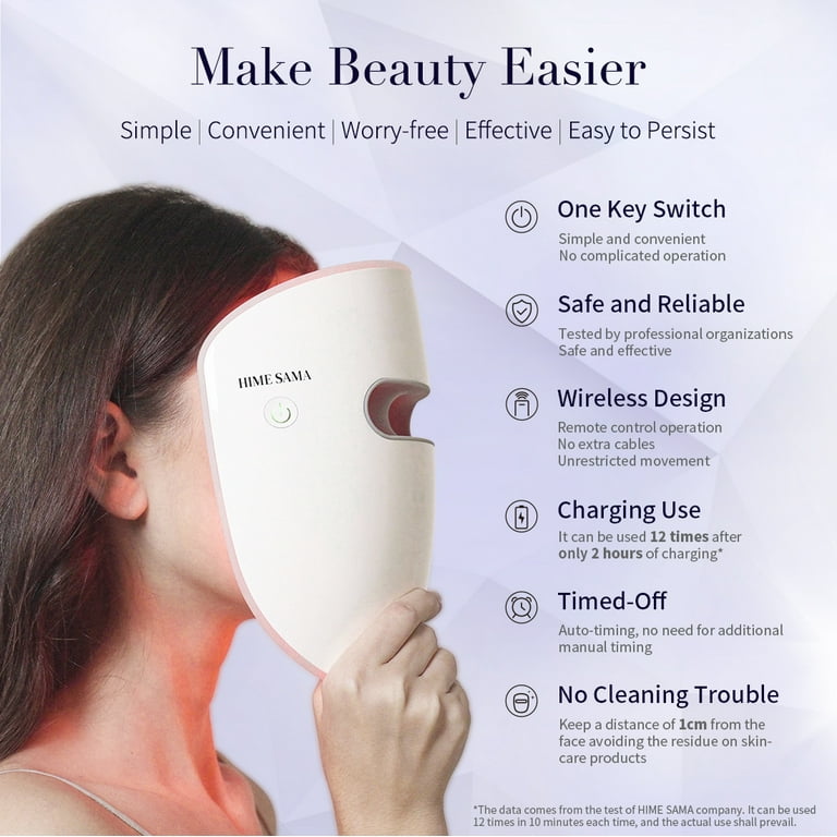 HIME SAMA Electric Therapy Beauty LED Face Mask, Red & Blue Light