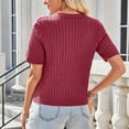 thumbnail image 6 of aidice Cropped Cardigan for Women Knit Round Neck Short Sleeve Button up Comfy Summer Casual Sweater Tops, 6 of 7