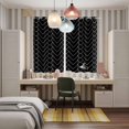 thumbnail image 6 of Curtains 84 Inches Long 2 Panels, Black Geometric Grommets Window Treatment Curtain, Modern Minimalism Abstract Striped Thermal Curtains Drapes for Living Room/Bathroom, 6 of 9