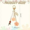 thumbnail image 2 of Llaveros con encanto de flor Uxcell, lindos llaveros de colgante de rosa de resina rosa con cadena de perlas de borlas y caja de joyería para mujeres, accesorios de bolso y llaves de coche, 2 of 7