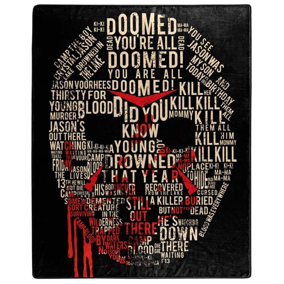 Friday The 13th Jason Vorhees Big Talker Micro Raschel Throw Blanket 46"x60" (116cm x 152cm)