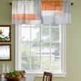 thumbnail image 3 of Burnt Orange Grey Curtain Valances for Windows, Kitchen Valance Window Treatments Panel 2 Pack, Abstract Art Color Block Rod Pocket Short Curtains for Bathroom Bedroom 54 x 18 Inch, 3 of 8