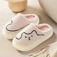 thumbnail image 4 of Xfvqtps Mens and Womens Couple Furry Slippers Plush Lining Cute Line Memory Foam Thick Bottom Soft Sole Comfortable Non-Slip Warm Winter Home Slippers Pink, 4 of 7