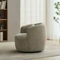 thumbnail image 4 of Soft Upholstered Corduroy Accent Chair in 35 Inch Size with 360 Degree Swivel and Pillow for Living Room or Office, 4 of 11